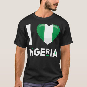 Nigeria I Kärlek Nigeria Flagga Afrika Heart Niger T Shirt