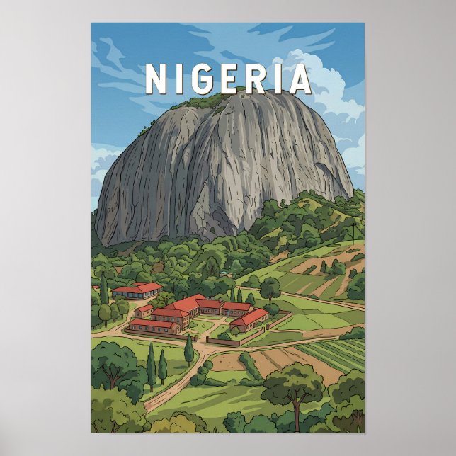 Nigeria Illustration Resa Konst Vintage Poster (Framsidan)