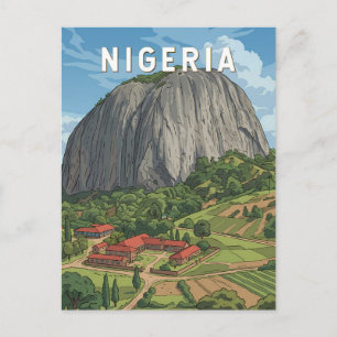 Nigeria Illustration Resa Konst Vintage Vykort