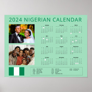 Nigeria   Infoga foto 2024 Nigerianska Firande Poster