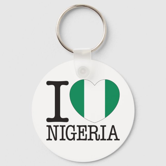 Nigeria Kärlek v2 Nyckelring (Framsida)