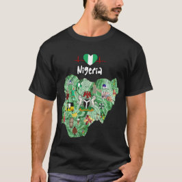 Nigeria kulturarvskarta t-shirt - Nigeria stolthet
