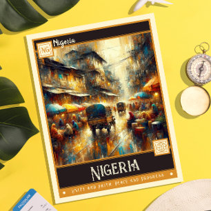 Nigeria Måla Vintage Vykort