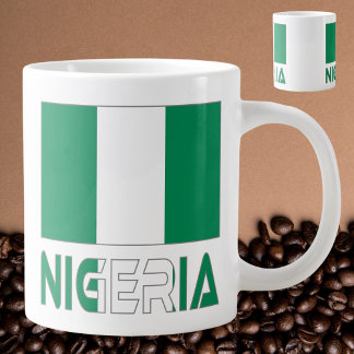 Nigeria med Nigerias Flagga Jumbo Mugg