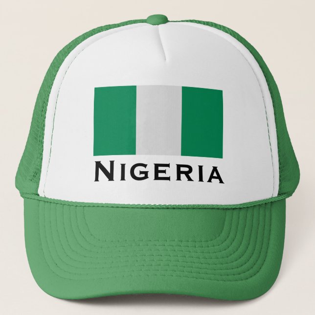 Nigeria med Nigerias Flagga (Väster Afrika) Keps (Framsida)