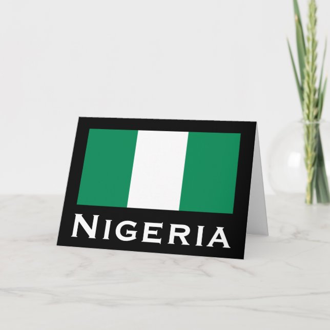Nigeria med Nigerias Flagga (Väster Afrika) Kort (Framsida)