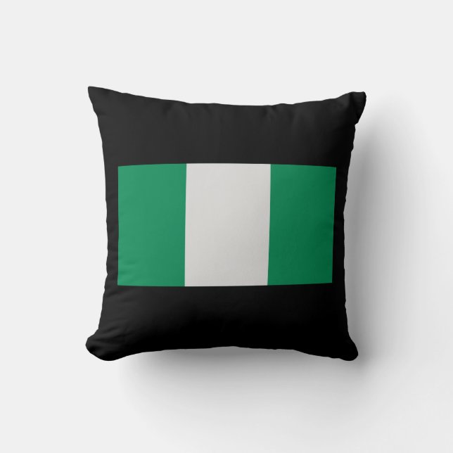 Nigeria med Nigerias Flagga (Väster Afrika) Kudde (Framsida)