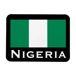 Nigeria med Nigerias Flagga (Väster Afrika) Magnet