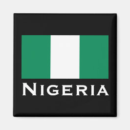 Nigeria med Nigerias Flagga (Väster Afrika) Magnet
