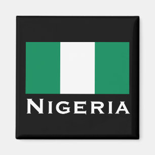Nigeria med Nigerias Flagga (Väster Afrika) Magnet