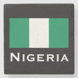 Nigeria med Nigerias Flagga (Väster Afrika) Stenunderlägg