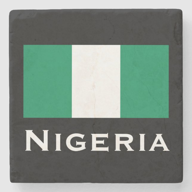 Nigeria med Nigerias Flagga (Väster Afrika) Stenunderlägg (Framsidan)