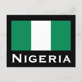 Nigeria med Nigerias Flagga (Väster Afrika) Vykort