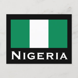 Nigeria med Nigerias Flagga (Väster Afrika) Vykort