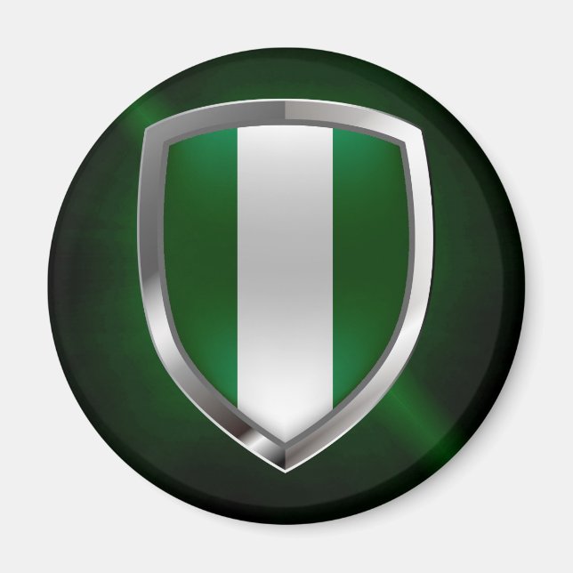 Nigeria Metallic Emblem Magnet (Framsidan)