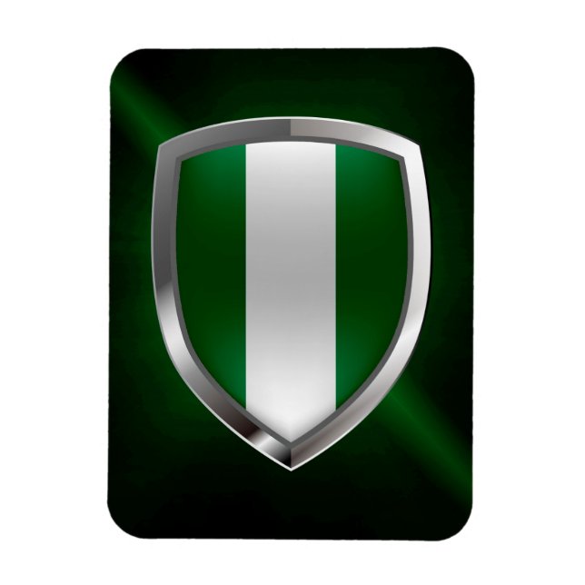Nigeria Metallic Emblem Magnet (Vertikal)