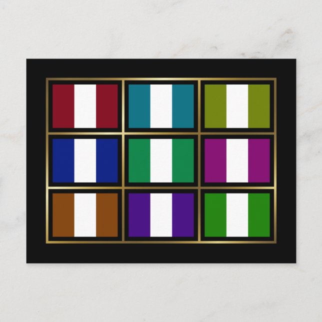 Nigeria Multihue Flaggor vykort (Framsida)