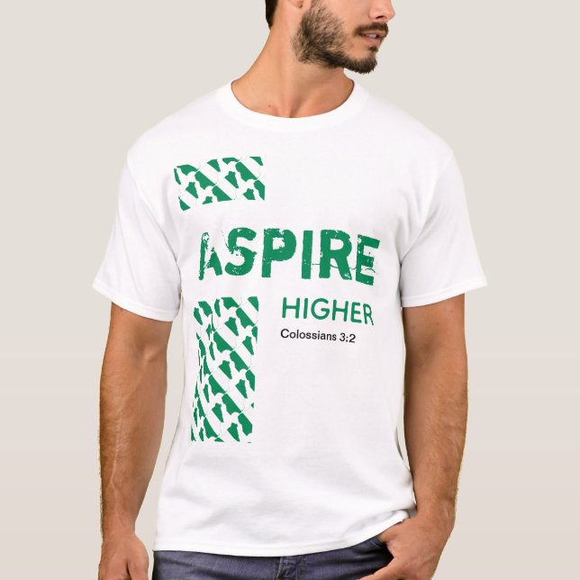 Nigeria Naija ASPIRE HIGHER Christian Scripture T Shirt (Framsida)