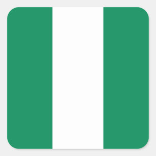 Nigeria (Nigeria) Flagga Fyrkantigt Klistermärke