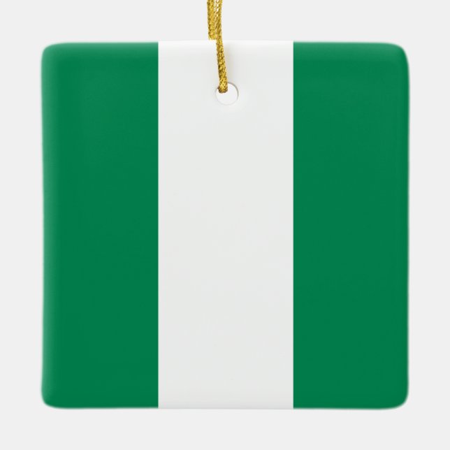 Nigeria (Nigeria) Flagga Julgransprydnad Keramik (Framsida)