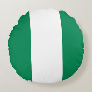 Nigeria (Nigeria) Flagga Rund Kudde