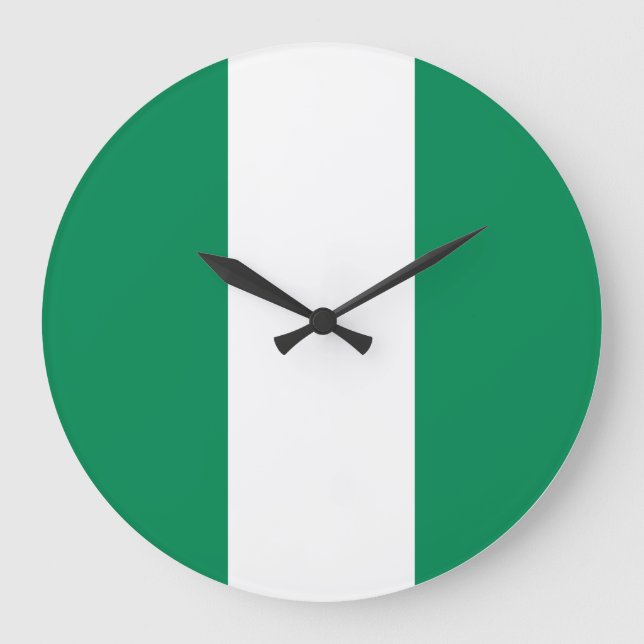 Nigeria (Nigeria) Flagga Stor Klocka (Framsida)
