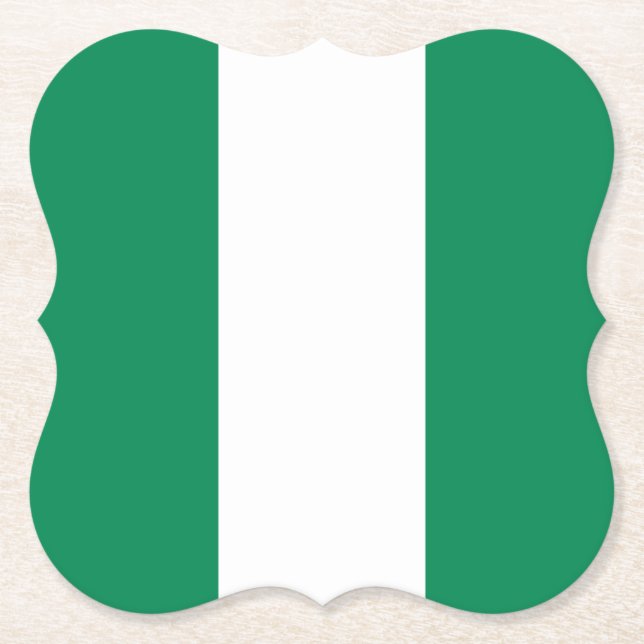 Nigeria (Nigeria) Flagga Underlägg Papper (Framsida)