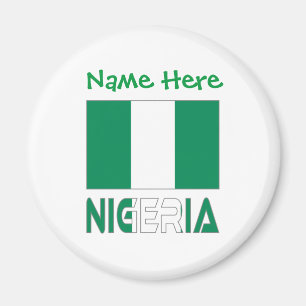 Nigeria Nigeriansk Flagga Grön Personalisering Magnet