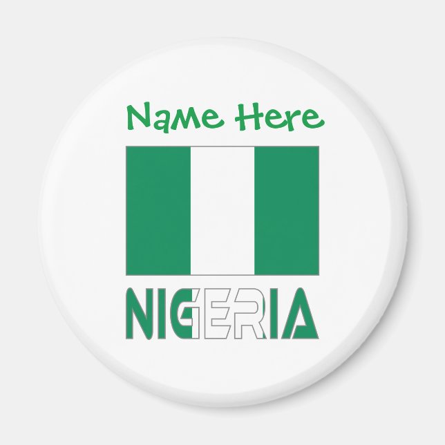 Nigeria Nigeriansk Flagga Grön Personalisering  Magnet (Framsidan)