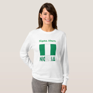 Nigeria Nigeriansk Flagga Grön Personalisering T Shirt