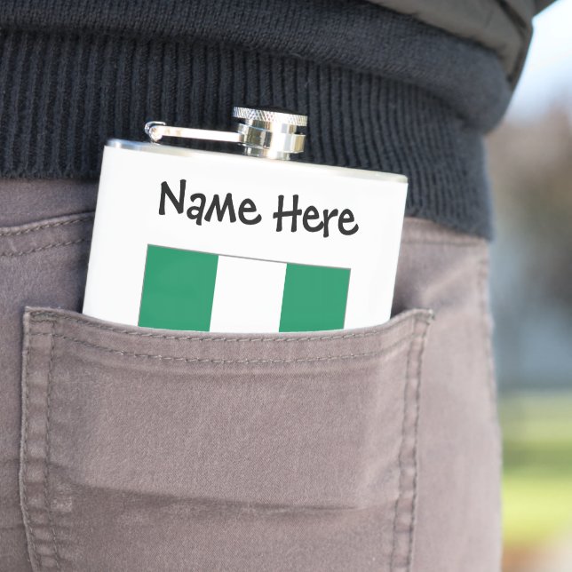 Nigeria Nigeriansk Flagga Svart Personalisering  Fickplunta (In Situ)