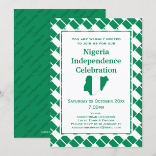 NIGERIA OBEROENDE FIRANDE Nigerias Flagga Inbjudningar