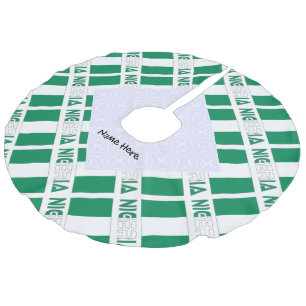 Nigeria och Nigerias Flagga Tiland med ditt namn Julgransmatta Fusklinne