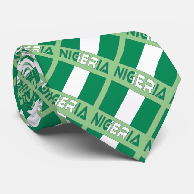 Nigeria och Nigerias Flagga Tilt Slips (Rullad)