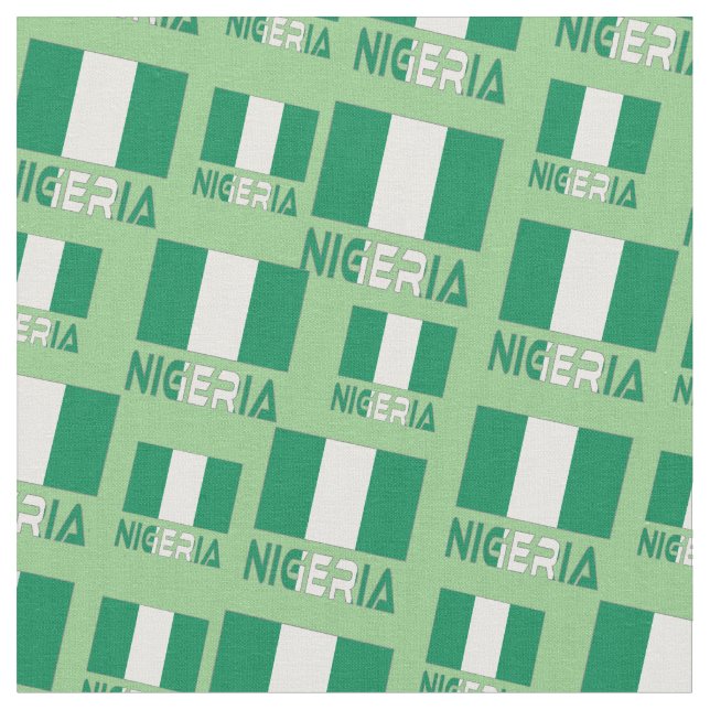 Nigeria och Nigerias flagga Tyg (Närbild)
