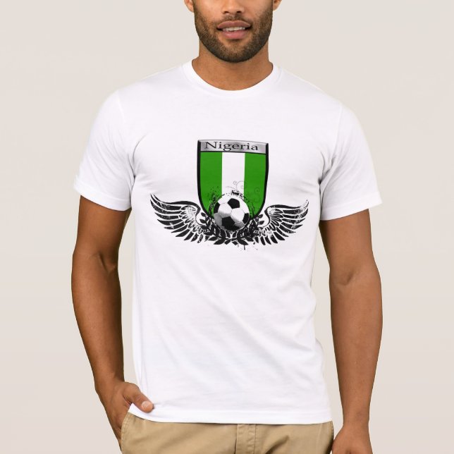Nigeria påskyndade fotbollfotbollemblemen skyddar t-shirt (Framsida)