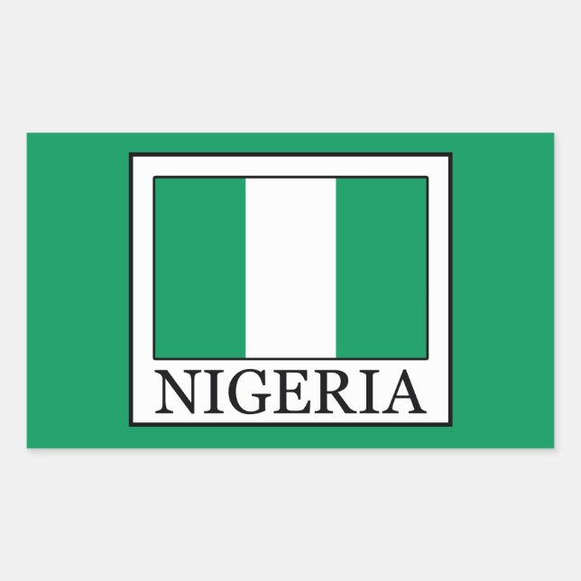 Nigeria Rektangulärt Klistermärke (Framsida)
