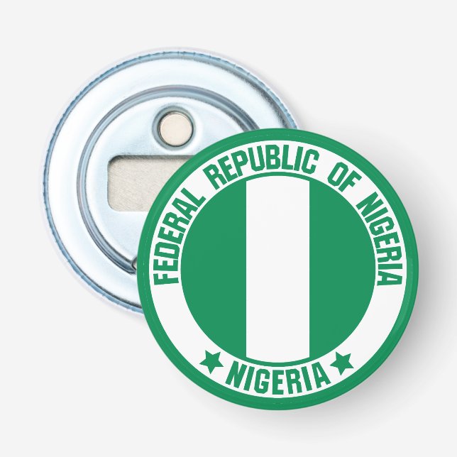 Nigeria Round Emblem Flasköppnare (Framsidan)