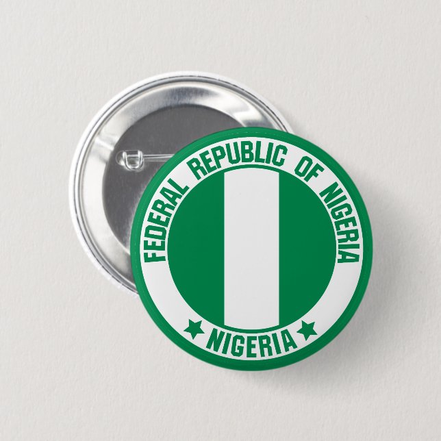 Nigeria Round Emblem Knapp (Framsida & baksida)