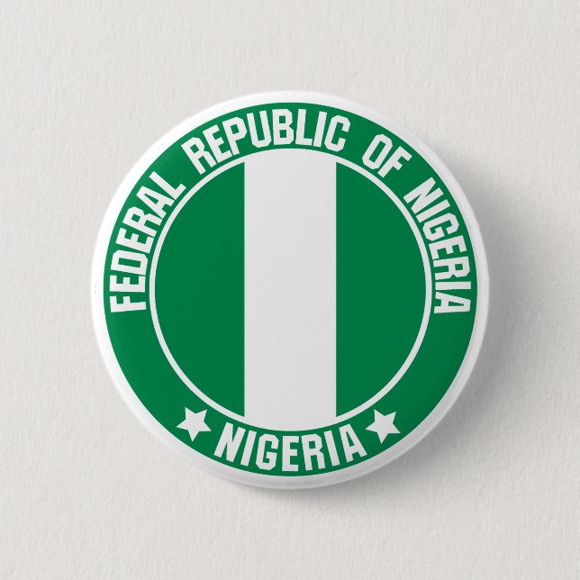 Nigeria Round Emblem Knapp (Framsida)