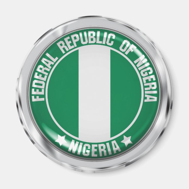 Nigeria Round Emblem Magnet (Framsidan)