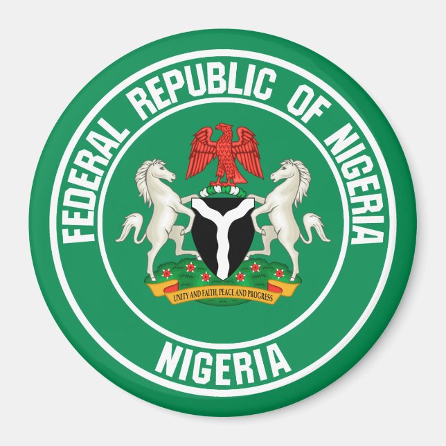 Nigeria Round Emblem Magnet (Framsidan)