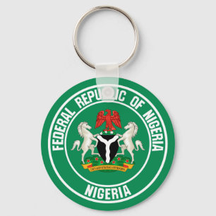 Nigeria Round Emblem Nyckelring