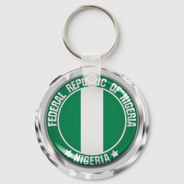 Nigeria rund emblem nyckelring (Framsida)