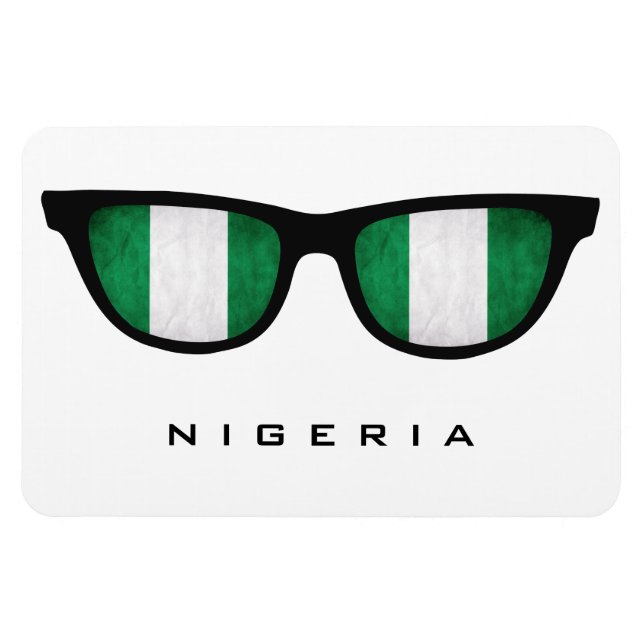 Nigeria Shades anpassningsbar text & färg magnet (Horisontell)