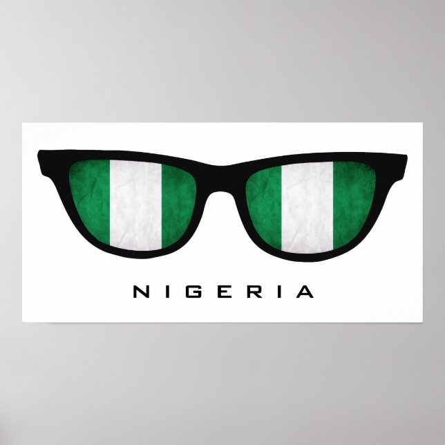 Nigeria Shades anpassningsbar text & färg poster (Framsidan)