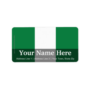 Nigeria slättflagga adressetikett