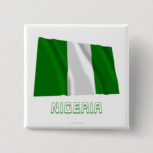 Nigeria som vinkar flagga med namn knapp (Framsida)