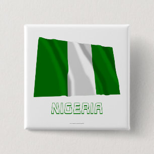 Nigeria som vinkar flagga med namn knapp