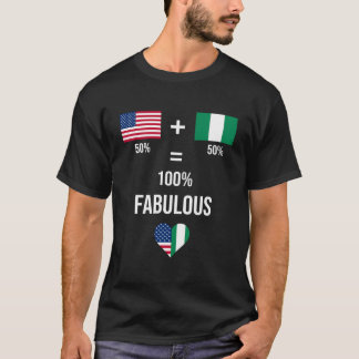Nigeria Usa Shirt Fabulous Flaggor Halnian Hal T Shirt